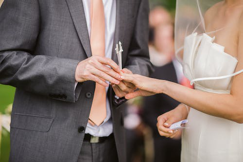 ring ceremony at a wedding