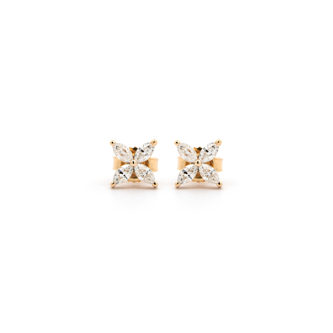 Marquise Flower Studs - Tiny