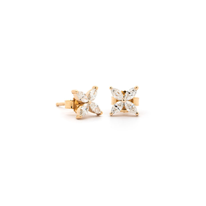 Marquise Flower Studs - Tiny