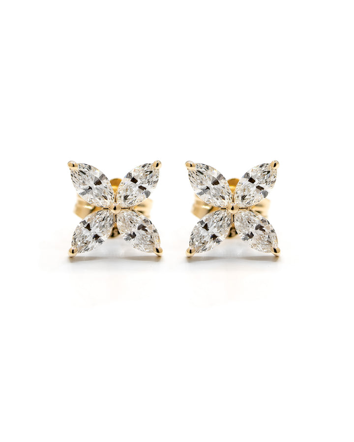 Marquise Flower Studs