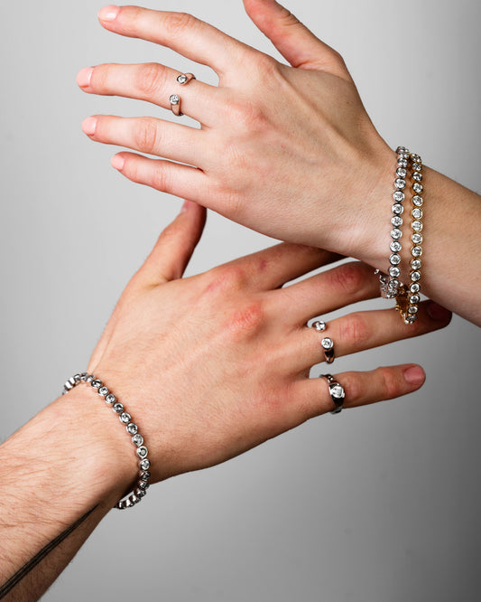 Moonrock Grey Diamond Bezel Bracelet