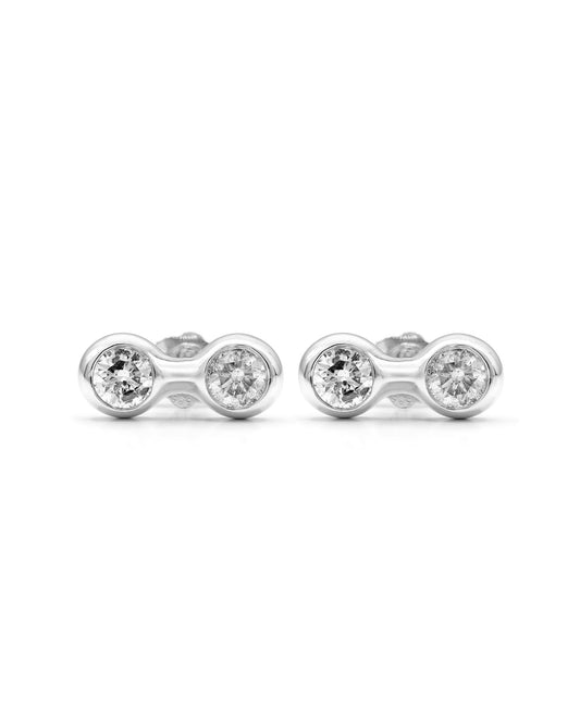 Moonrock 2-Stone Diamond Stud Earrings