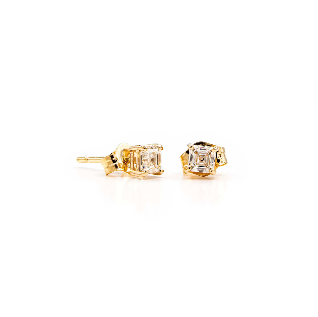 Asscher Earrings - Four Prong