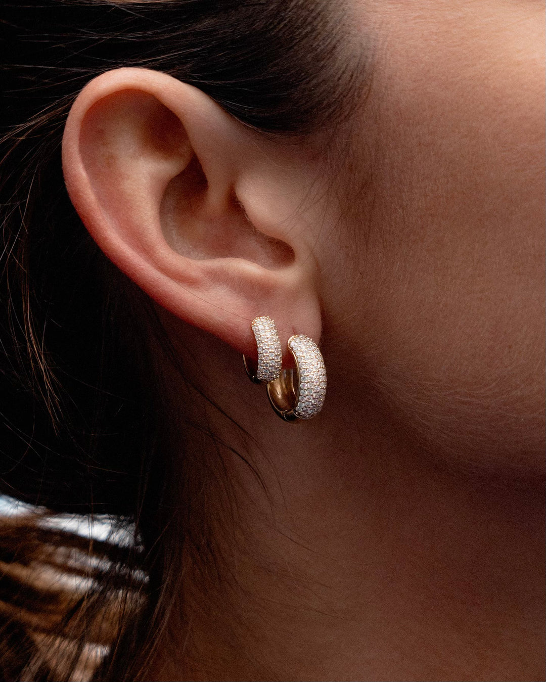 Micro Pavé Huggie Earrings - Mini